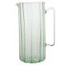 Serlio Loos Green Stripe Glass Pitcher
