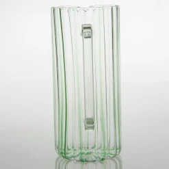Serlio Loos Green Stripe Glass Pitcher