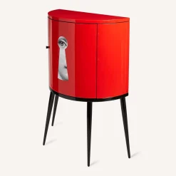 Serratura Red Curved Small Cabinet