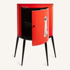 Serratura Red Curved Small Cabinet