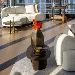 Sesi A Brown Low Coffee Table in Pietra Pece by Martinelli Venezia Studio