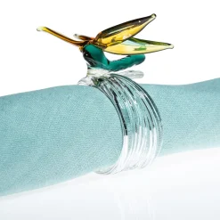 Set of 6 Ali in Volo Napkin Rings with Dragonfly