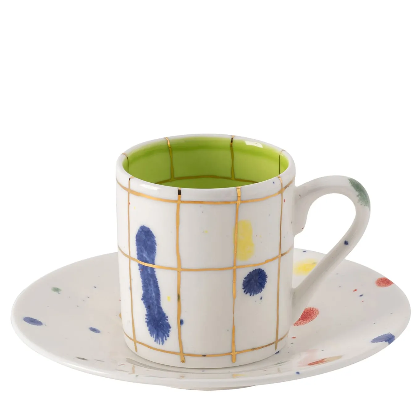 Set Of 2 Amelia Straight Coffee Cups And Saucers