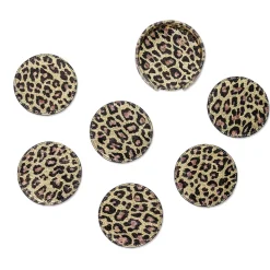 Set of 6 Animalier Leather Coasters