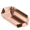 Set of 3 Axonometry Small Parallelepiped Copper Trays by Elisa Giovannoni