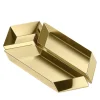 Set of 3 Axonometry Small Parallelepiped Brass Trays by Elisa Giovannoni
