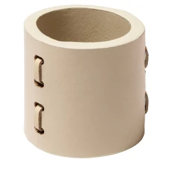 Set of 4 Barcellona Ivory Leather Napkin Rings