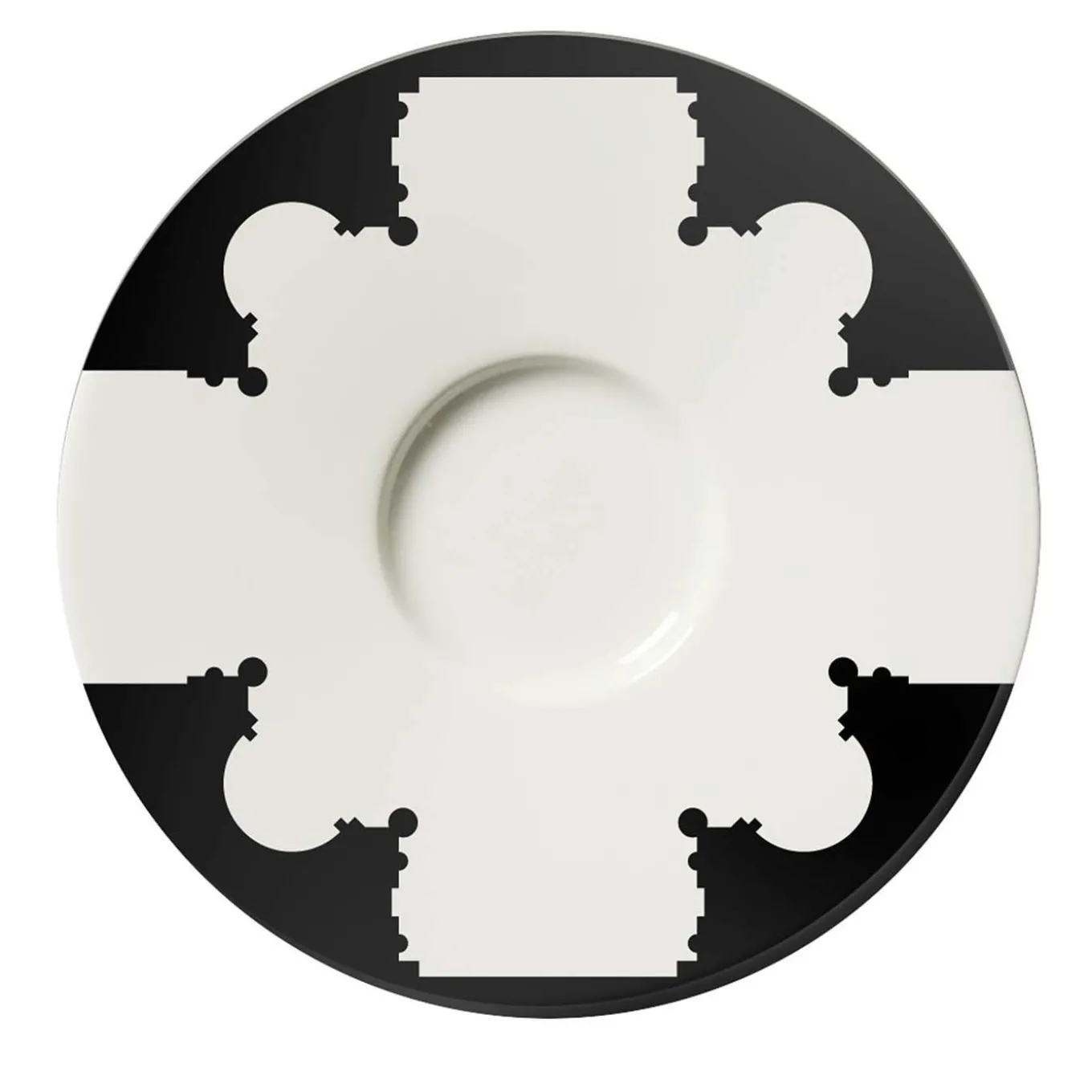 Set of 2 Baroqeat Black Espresso Cups and Saucers #2 by Salvatore Spataro