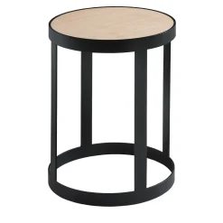 Set of 2 Bea Round Ash & Anthracite-Gray Side Tables