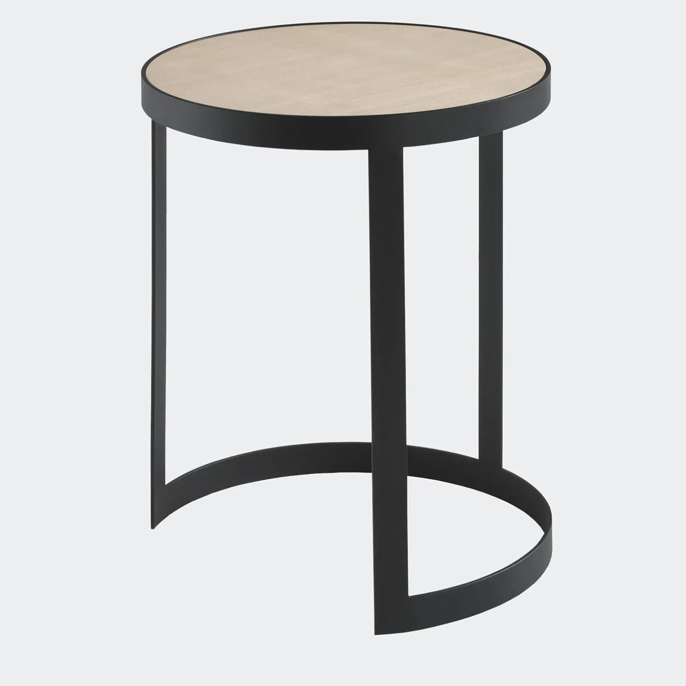 Set of 2 Bea Round Ash & Anthracite-Gray Side Tables