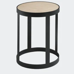 Set of 2 Bea Round Ash & Anthracite-Gray Side Tables