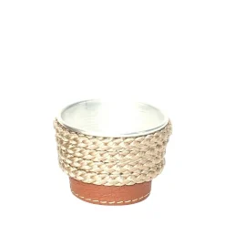 Set of 6 Beige Aluminum Espresso Cup Holders