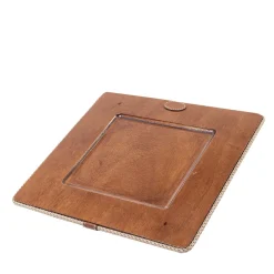 Set of 6 Beige Border Square Chargers