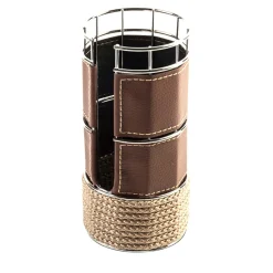 Set of 2 Beige Metal Holder for Plastic Cups