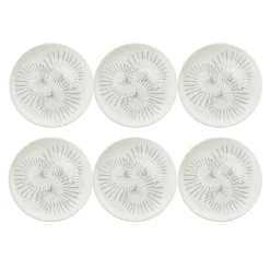 Set of 6 Birds of Paradise White Dessert Plates