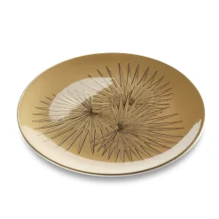 Set of 6 Birds of Paradise Gold Dessert Plates