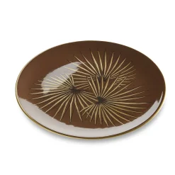 Set of 6 Birds of Paradise Gold Dessert Plates