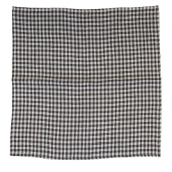 Set of 4 Black and White Linen Napkins