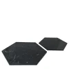 Set of 2 Black Marquina Marble Hexagonal Plates