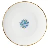 Set of 2 Blue Marble White Dinner Plates with Crackled Rim