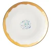 Set of 2 Blue Marble White Dessert Plates with Dripping-Like Rim