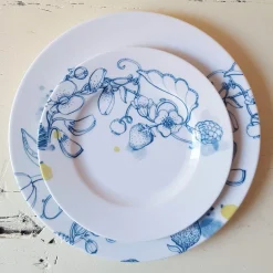 set of 2 Blue Summer bread plates #1