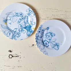 set of 2 Blue Summer dessert plates #2
