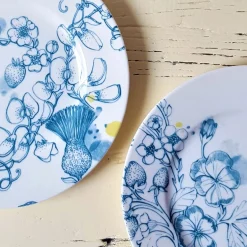 set of 2 Blue Summer dessert plates #2