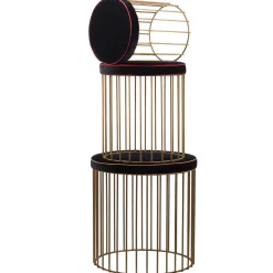 Set of 3 Brass Cage Stools