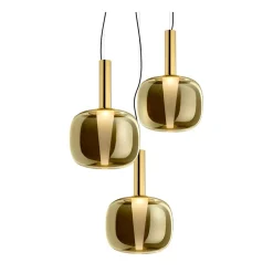 Set of 3 Brass Pendant Lamps by Branch Creative
