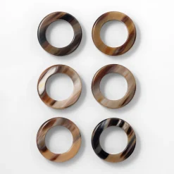 Set of 6 Brown Napkin Holders