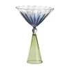 Set of 2 Calypso Blue and Green Martini Glasses
