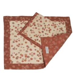 Set of 2 Caramel and Brown Placemats With Napkins