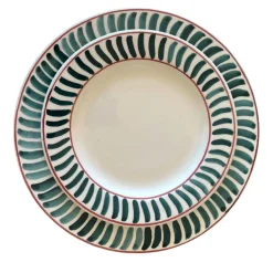 Set of 12 Ceramic Emerald Green Dining Plates