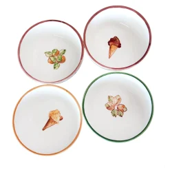 Set of 4 Ceramic Ice-Cream Bowls