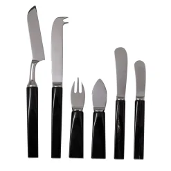 Set of 6 Cheese Flatware with Horn Handles