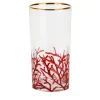 Set of 6 Coral Tall Water Glasses