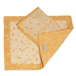Set of 2 Cream and Yellow Placemats With Napkins