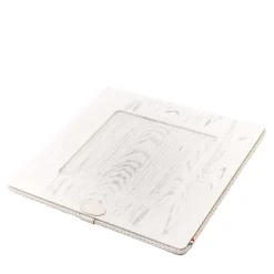 Set of 6 Cream Wooden Square Chargers