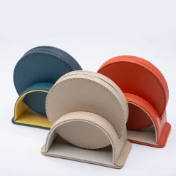 Set of 6 Dalì Soft Amalfi Blue and Cedro Yellow Round Coasters