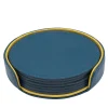 Set of 6 Dalì Soft Round Amalfi blue and Cedro Yellow Coasters