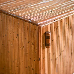 Set of 2 1-Door Bamboo Nightstands