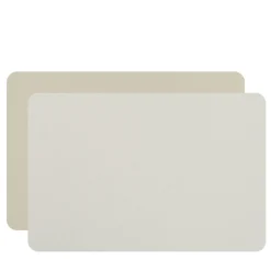 Set of 2 Double-sided Panna Cotta And White Leather Placemats #2