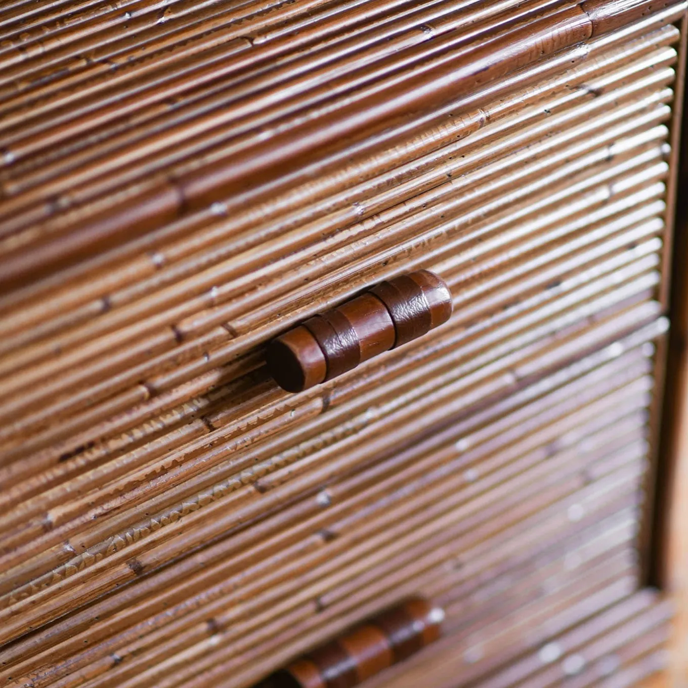 Set of 2 2-Drawer Bamboo Nightstands