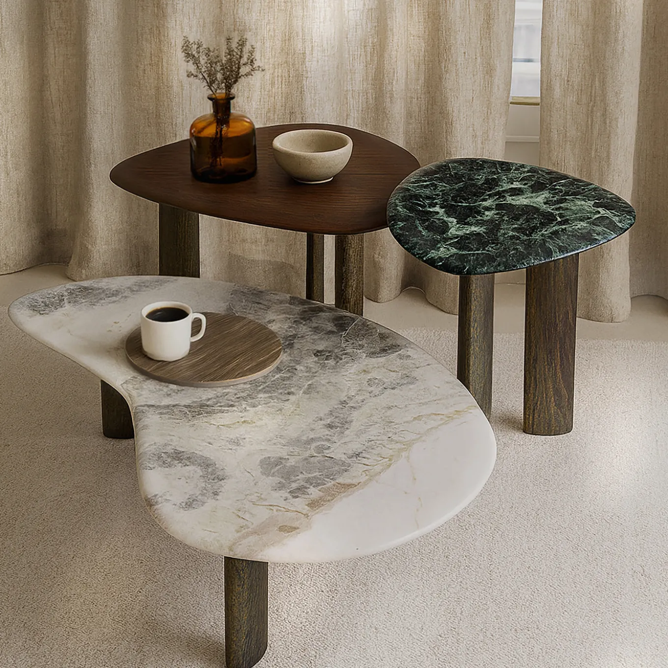 Set of 3 Egeo Coffee Tables
