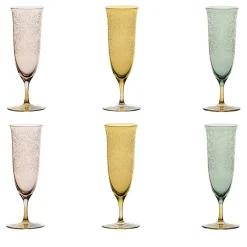 Set of 6 Fluted Champagne Glasses