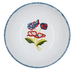 Set of 4 Gioia Red and Blue Ceramic Soup Plates