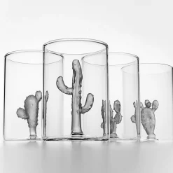 Set of 4 Glasses and 1 Jug Cactus Collection