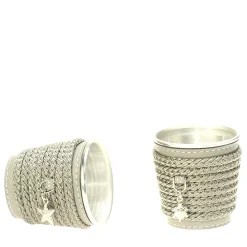 Set of 6 Gray Aluminum Cup Holders