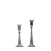 Set of 2 Gray Classic Candle Holders